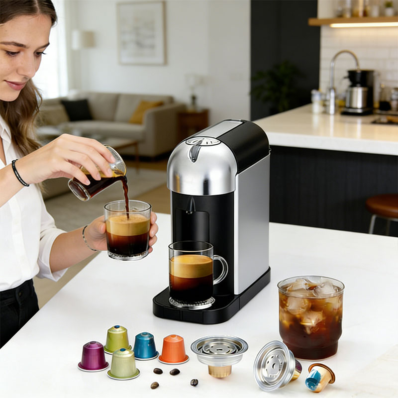 Reusable Stainless Steel Coffee Capsule Converter for Vertuo Next Pop/Vertuoline Machines