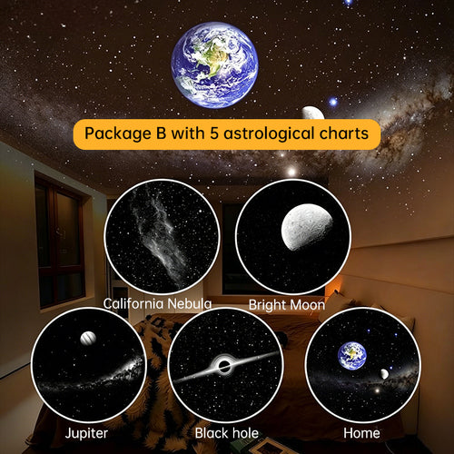 2-in-1 Mini Star Projector with Bright Colorful Night Light 10 Movies Included  Galaxy Atmosphere for Bedroom Decor, Kids Gift