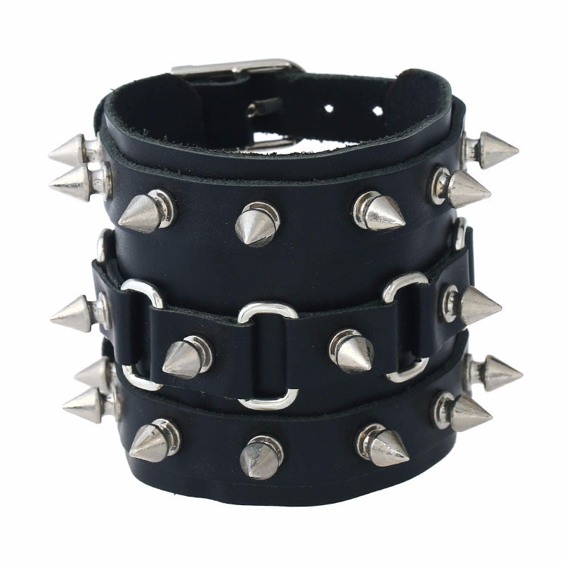 Punk Non-Mainstream Exaggerated Genuine Leather Bracelet