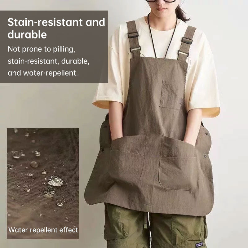 Double-Sided Waterproof Kitchen Apron – Adjustable Unisex Chef Apron, Pure Color Household Cooking Workwear