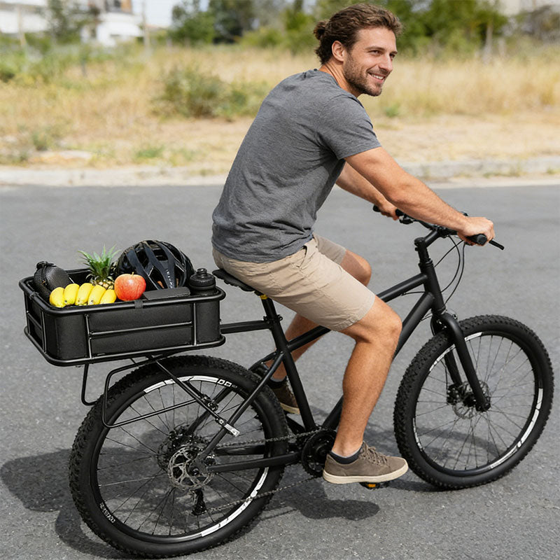 Lixada Rear Bicycle Cargo Basket, High-Capacity & Durable Rear Bike Carrier Basket, Rustproof & Heavy-Duty