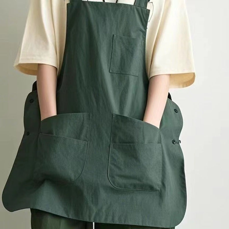 Double-Sided Waterproof Kitchen Apron – Adjustable Unisex Chef Apron, Pure Color Household Cooking Workwear