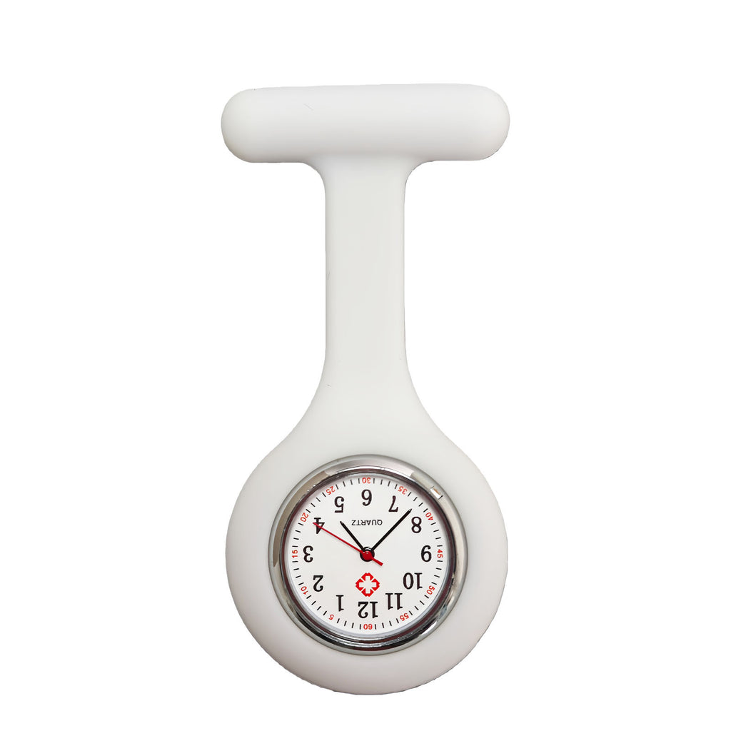 Colorful Silicone Nurse Solid Color Student Exam Pocket Watch Simple Chest Watch Round