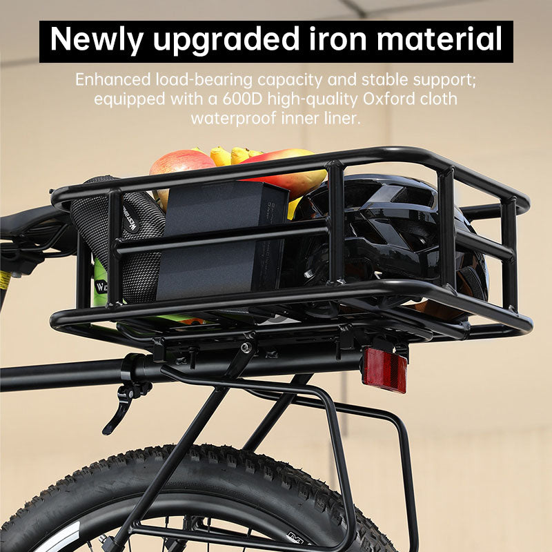 Lixada Rear Bicycle Cargo Basket, High-Capacity & Durable Rear Bike Carrier Basket, Rustproof & Heavy-Duty