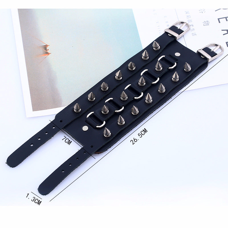 Punk Non-Mainstream Exaggerated Genuine Leather Bracelet