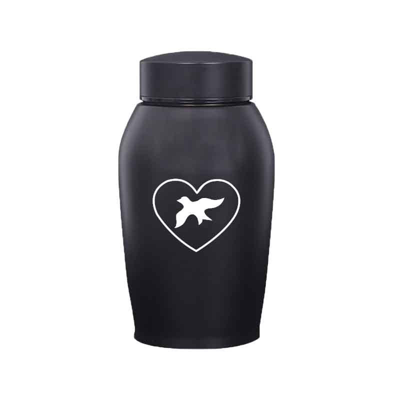 Stainless Steel Pet Memorial Urn: Black Portable & Moisture-Proof Ash Keepsake Designed for Small Pets
