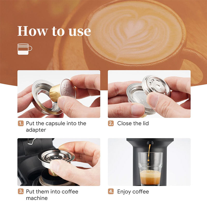 Reusable Stainless Steel Coffee Capsule Converter for Vertuo Next Pop/Vertuoline Machines