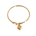 Titan Steel Bracelet Elegant Horsehoof Hook Heart Charm Bangle Non-Tarnish Electroplated Stainless Steel Jewelry