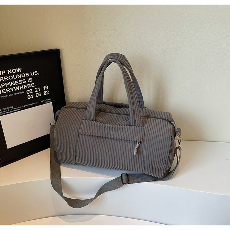 High-Capacity New Sports Shoulder Bag, Portable Solid Color Crossbody with Adjustable Strap, Unisex Corduroy Messenger Bag