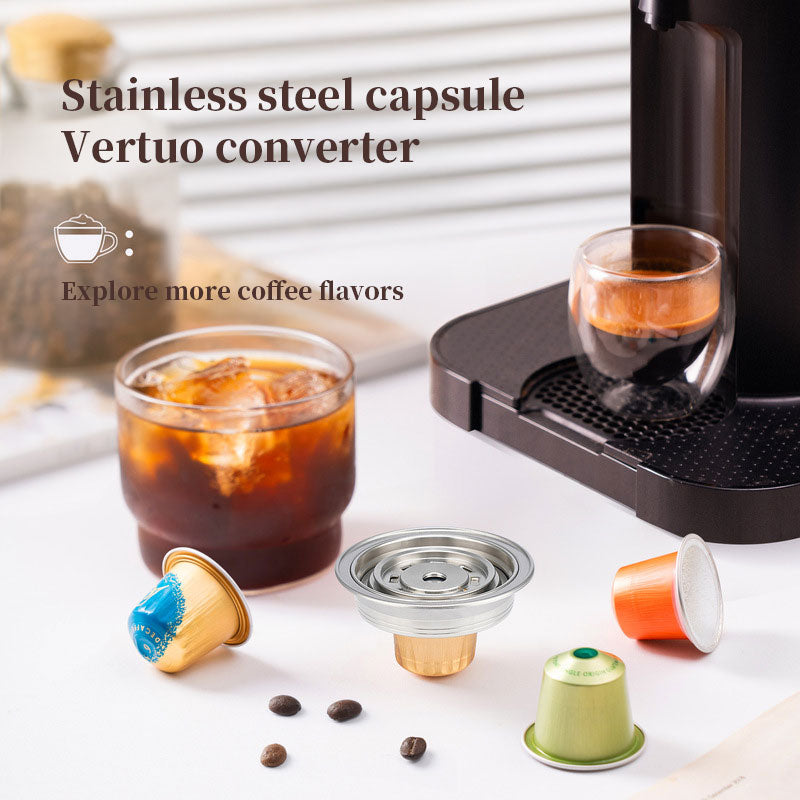 Reusable Stainless Steel Coffee Capsule Converter for Vertuo Next Pop/Vertuoline Machines