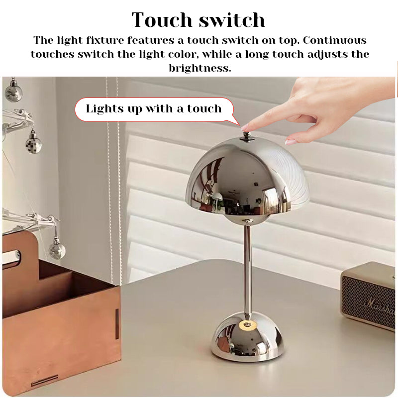LED Mushroom & Flower Bud Desk Lamp with USB Charging, Touch Control, Kids Room Decor