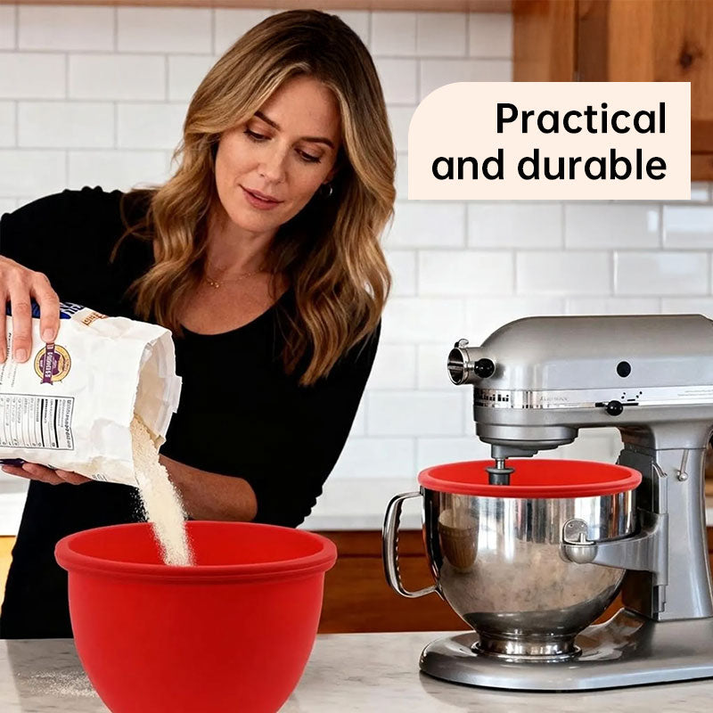 Reusable Mixer Container with Silicone Liner Lid, Compatible with KitchenAid 5-Quart Tilt-Head Stand Mixers, Baking Accessory