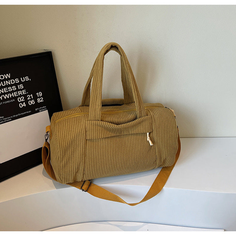 High-Capacity New Sports Shoulder Bag, Portable Solid Color Crossbody with Adjustable Strap, Unisex Corduroy Messenger Bag