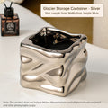 Ceramic Wavy Makeup Brush Holder - Dual-Use Minimalist Storage Jar for Vanity & Office Desk Organizer
