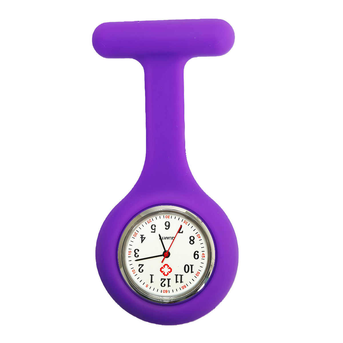 Colorful Silicone Nurse Solid Color Student Exam Pocket Watch Simple Chest Watch Round
