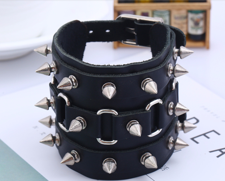 Punk Non-Mainstream Exaggerated Genuine Leather Bracelet