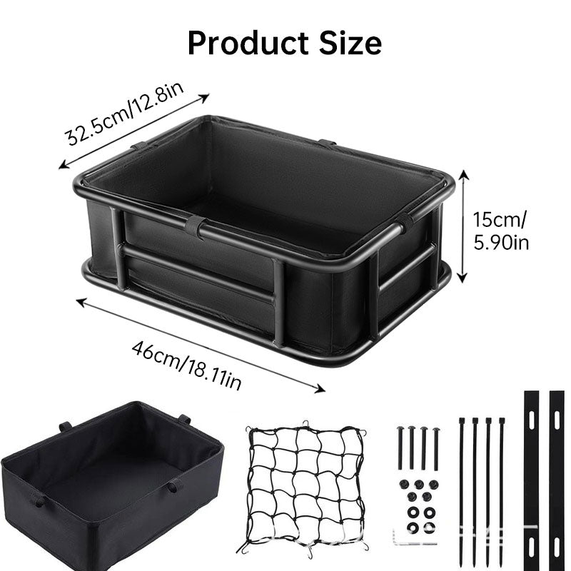 Lixada Rear Bicycle Cargo Basket, High-Capacity & Durable Rear Bike Carrier Basket, Rustproof & Heavy-Duty