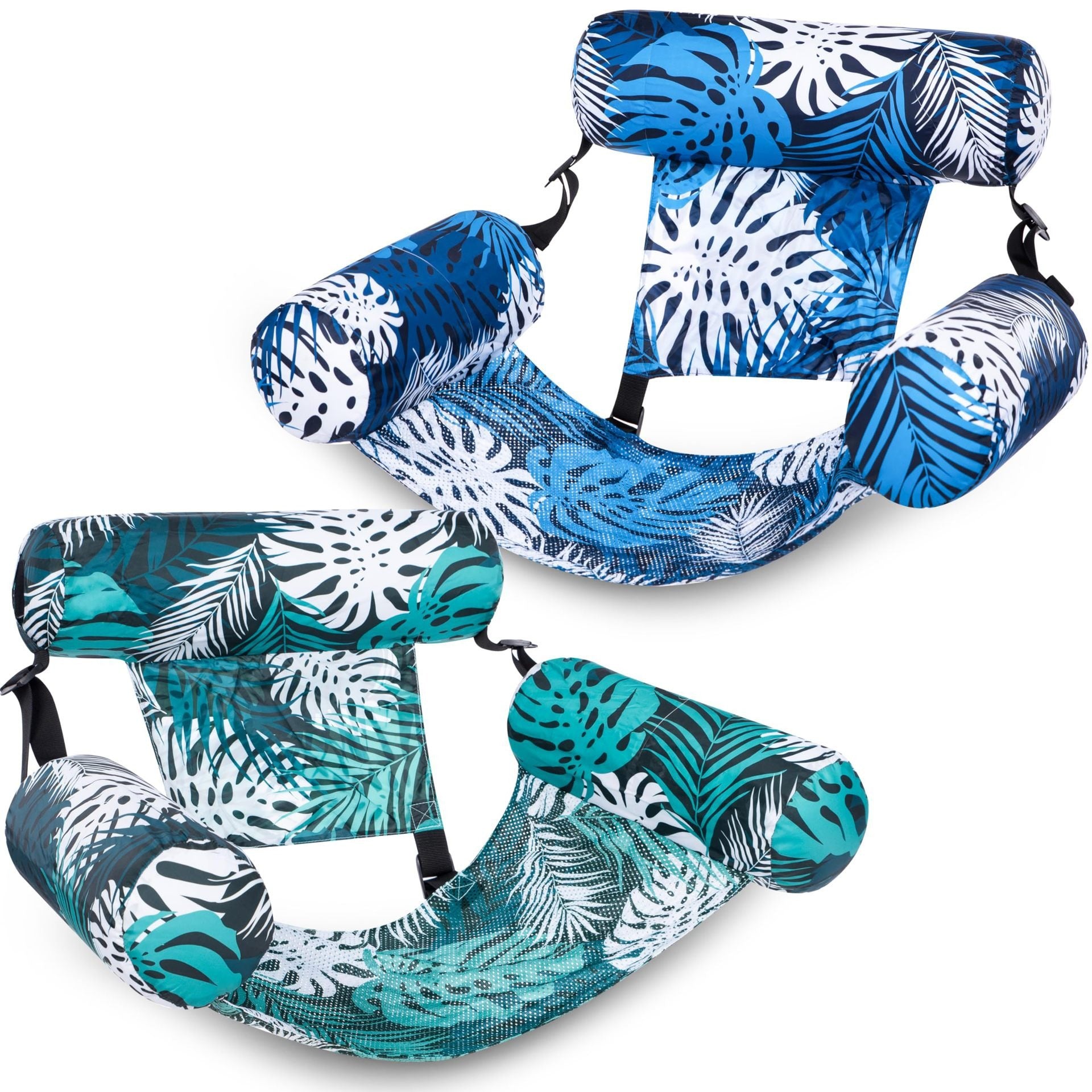 Multi-functional Mesh Floating Bed, Foldable Triple-tube Backrest Floating Bed, Inflatable Water Floating Hammock