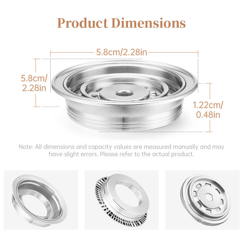 Reusable Stainless Steel Coffee Capsule Converter for Vertuo Next Pop/Vertuoline Machines