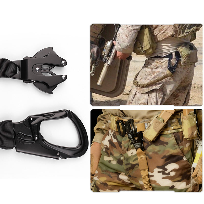Tactical Bungee Cord - Quick-Release Climbing Buckle, Adjustable Safety Rope with Dual-End Hook for Secure Hanging