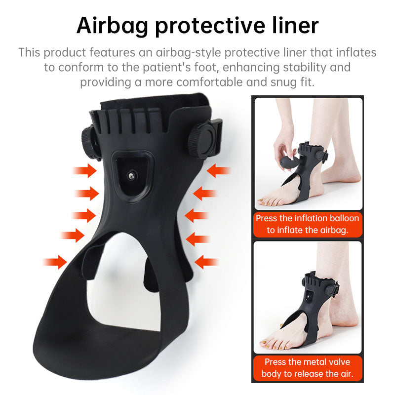 Adjustable Plantar Fasciitis Night Splint with Airbag, Dorsal Drop Foot Brace, Comfort Fit