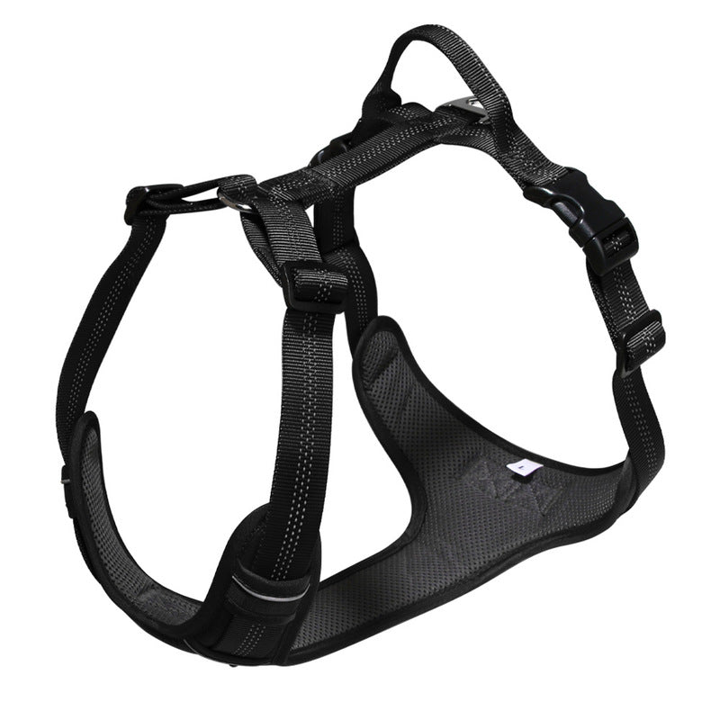 Breathable Reflective Dog Harness Vest, Outdoor No-Pull Escape-Proof Harness with Leash for Large & Medium Dogs